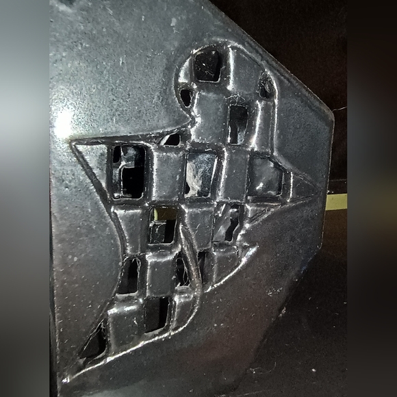 Unique Vtg 90s Modern Geometric Artisan Ceramic Book Ends, Handmade - Picture 2 of 15